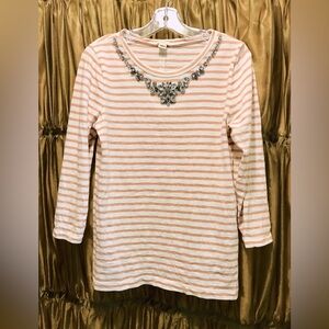 Vintage J. Crew Embellished Jewel/Gem Neck Top